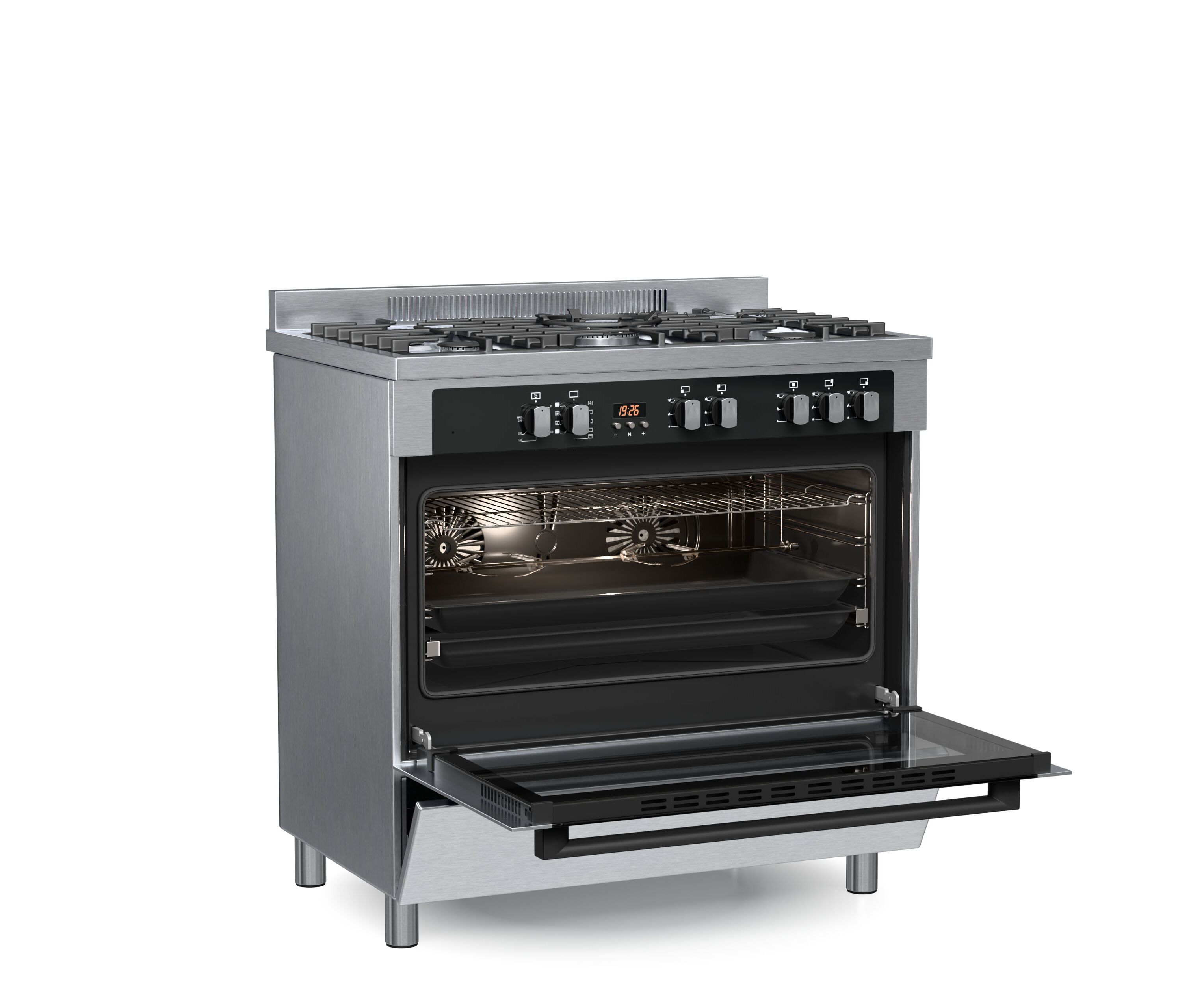 Κουζίνα Μικτή TGS PRO 2030 IX 90εκ | 5 Εστίες WOK | 98Lt